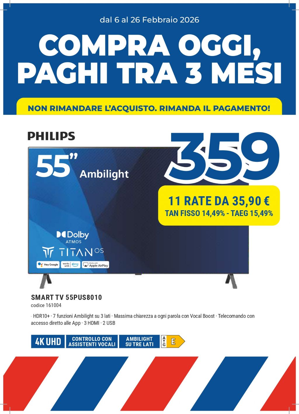 PHILIPS 55PUS8010 55'' SMART TV 4K UHD